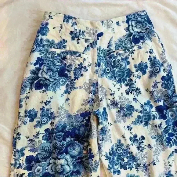 Maeve Printed Pleated Wide-Leg Pants Size 0P - Picture 4 of 7